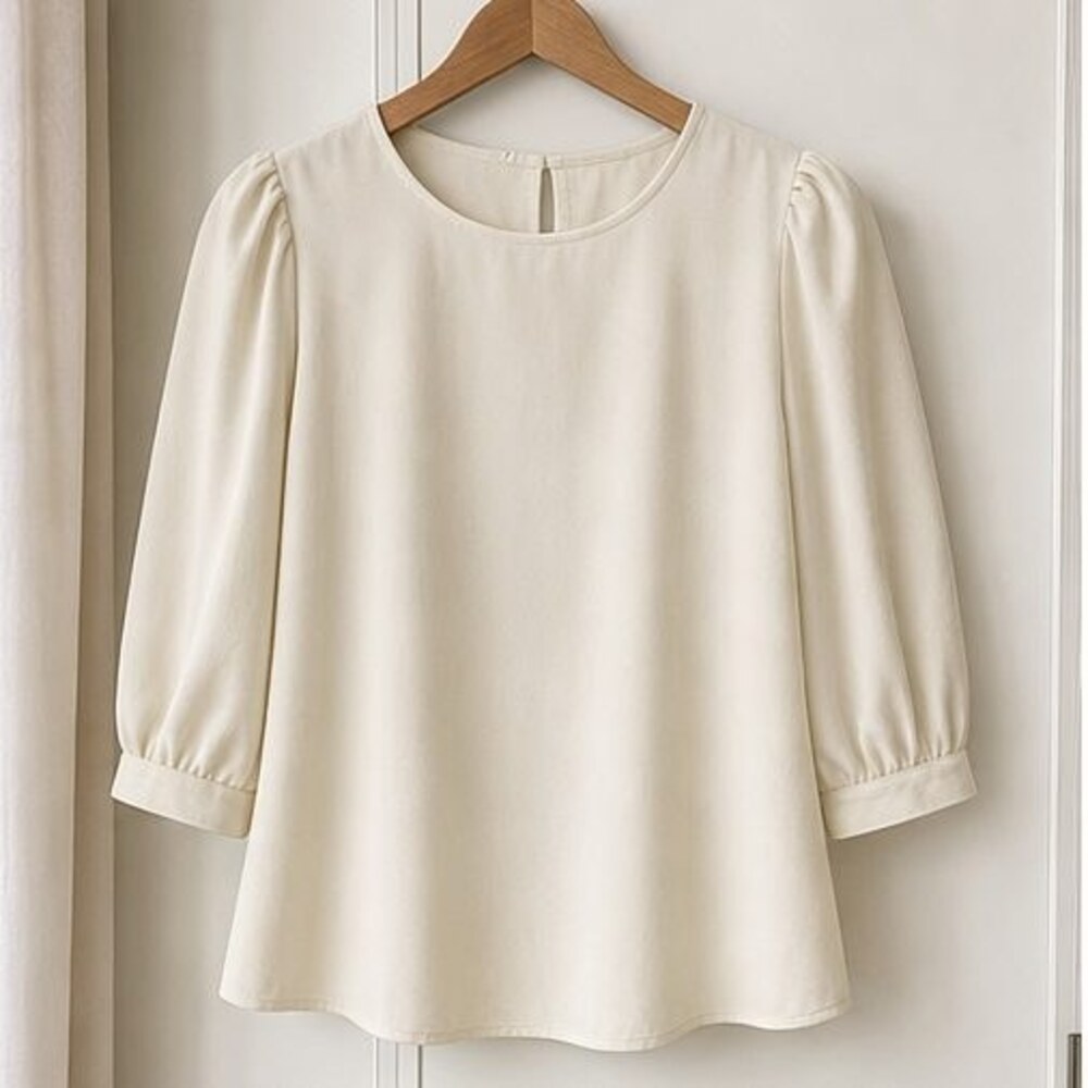 Cream Ruffle Blouse